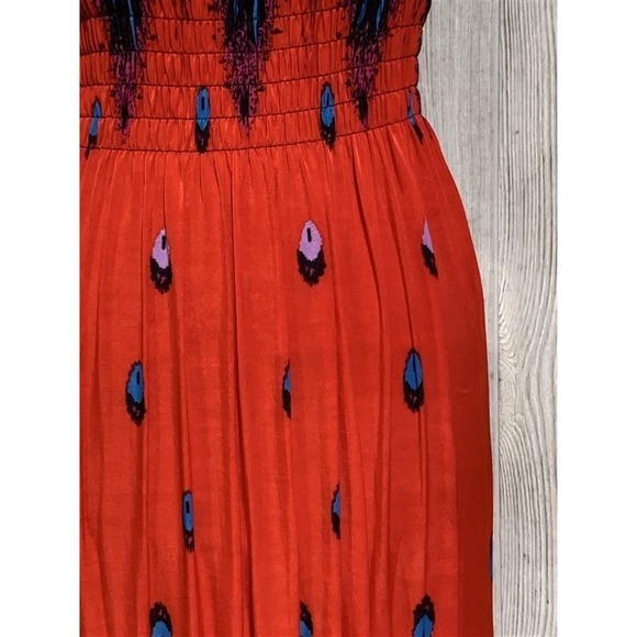 NWT Eye of the Peacock Red Gathered Bust Maxi Dress Stretch Sundress XL #15 - Picture 2 of 5